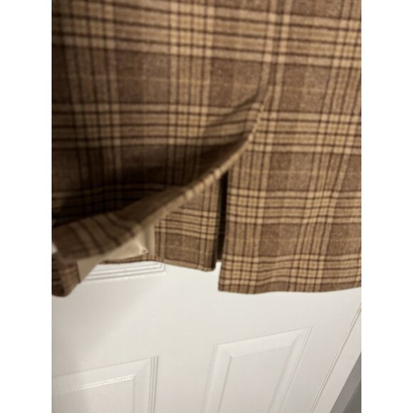 Abercrombie & Fitch Women's XXSP Brown Plaid Dad Coat Jacket Wool-Blend Preppy - Picture 8 of 11